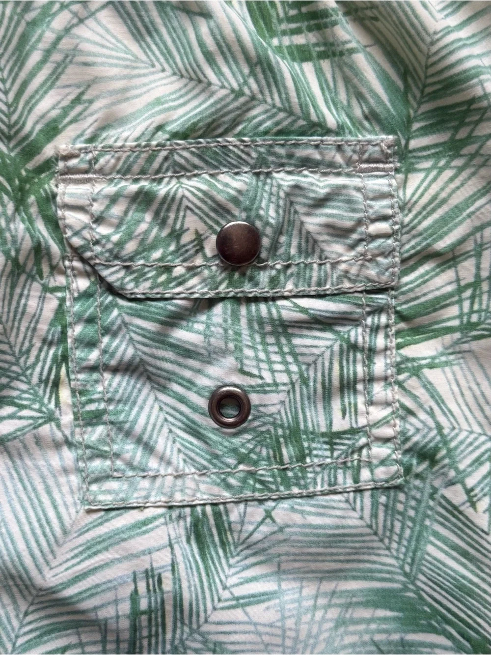 Bonpoint Boys Tropical Palm Print Swim Shorts - Size 6